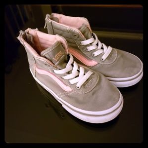 Pink Gray Van's High Tops Toddler